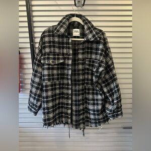 Zara Monochrome Checkered Jacket